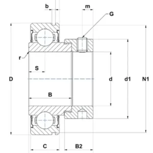 Łożysko z walcowym pierścieniem zewnętrznym CES209-28 SNR Tani